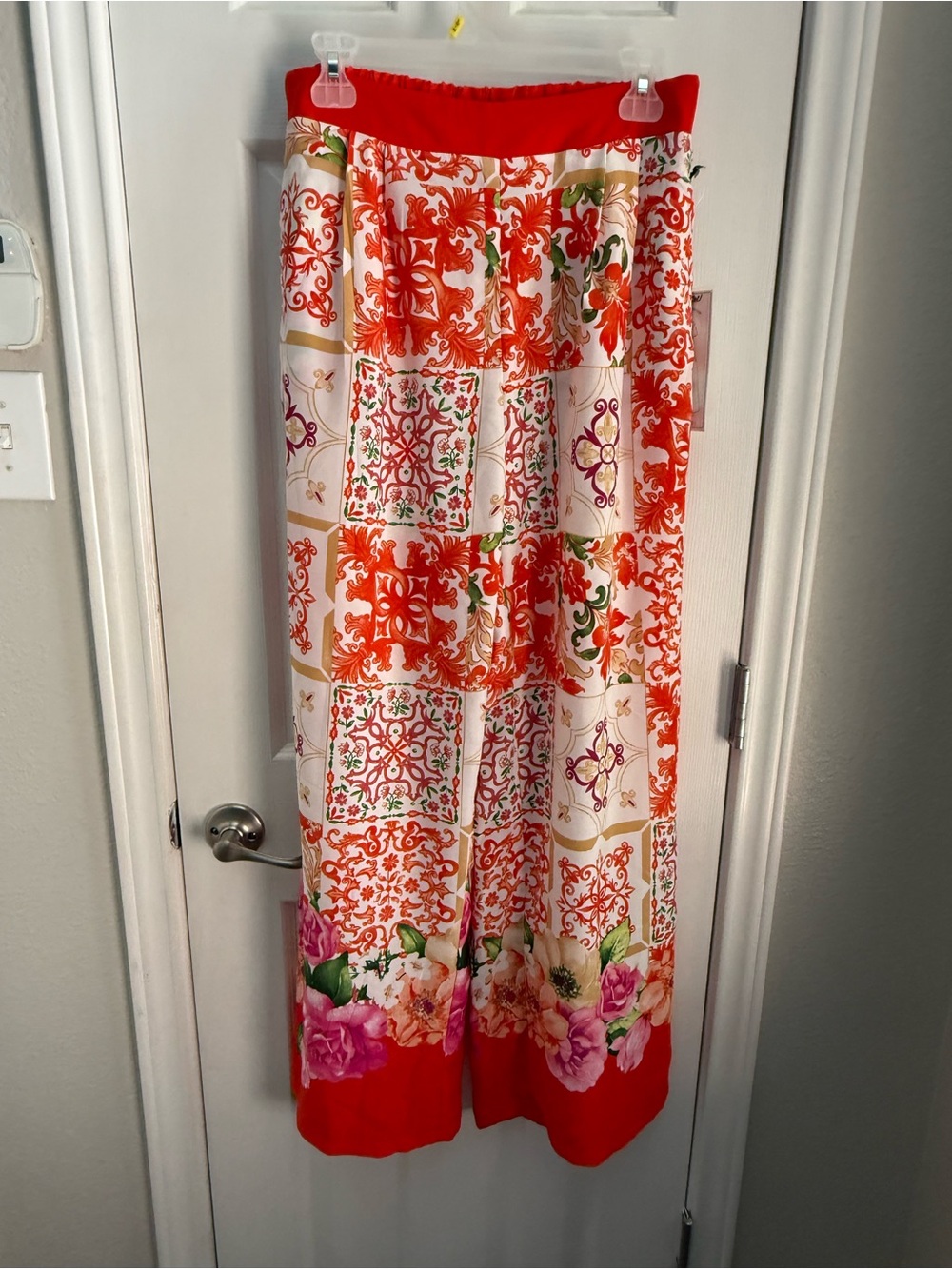 Lulumari Orange & White Floral-Print Pants